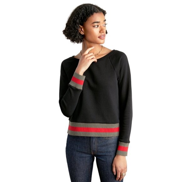 Stella & Dot Striped Pullover Black M - Picture 1 of 7